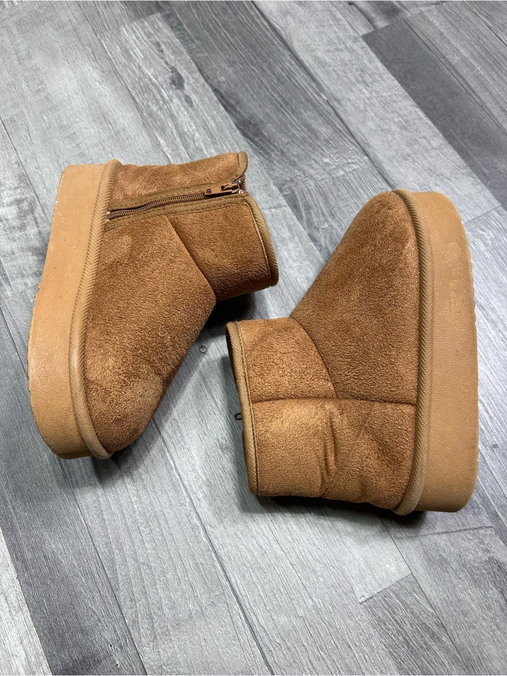 First Steps Chestnut Suede Ankle Boots 11